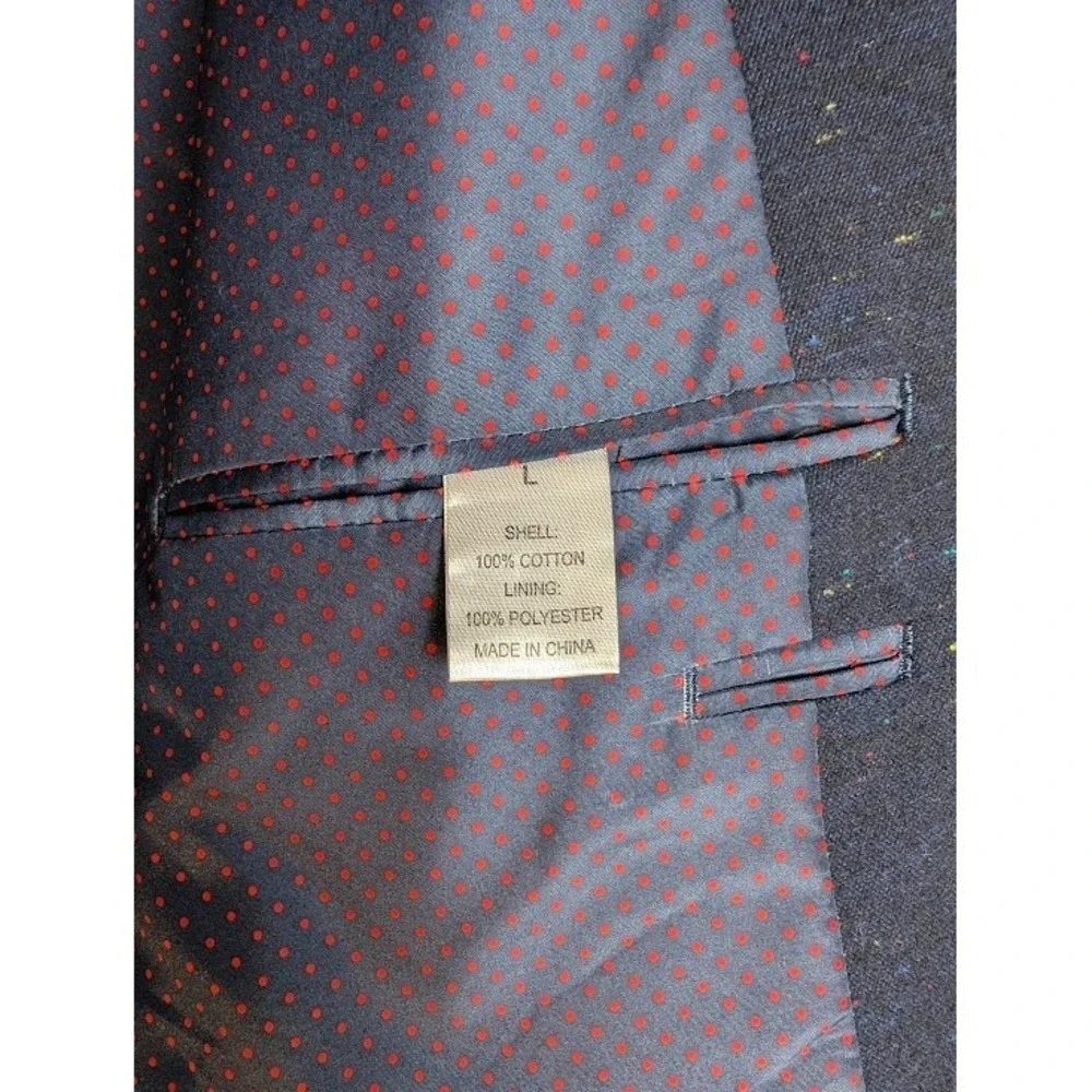 Charleston Threads Blazer Mens 44 Navy Blue Speckled Tweed Two Button‎ Jacket